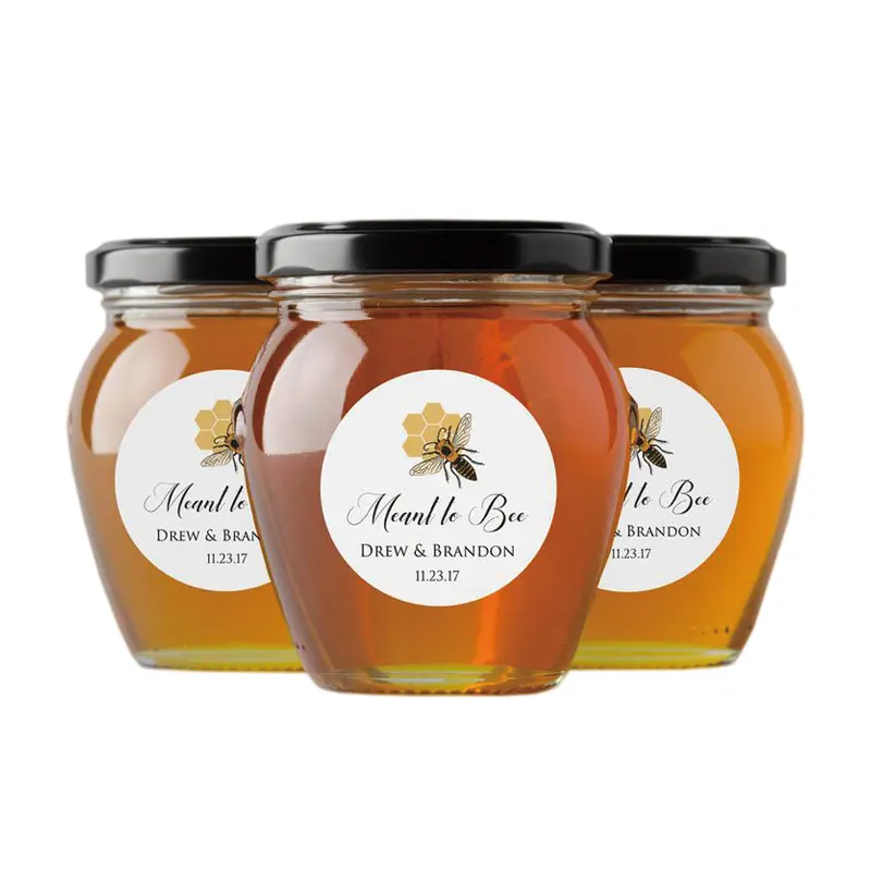 Etiqueta adhesiva de embalaje de tarro de miel de abeja de impresión personalizada