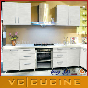Armoire de cuisine moderne <span class=keywords><strong>en</strong></span> placage de bois brillant à prix avantageux - Product Image 3