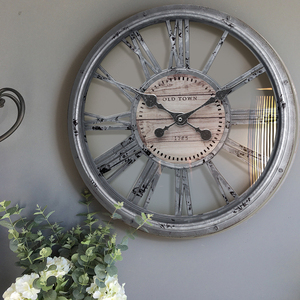 Grande <span class=keywords><strong>orologio</strong></span> <span class=keywords><strong>da</strong></span> parete in plastica Vintage con numeri romani rotondi decorativi antichi all'ingrosso - Product Image 6