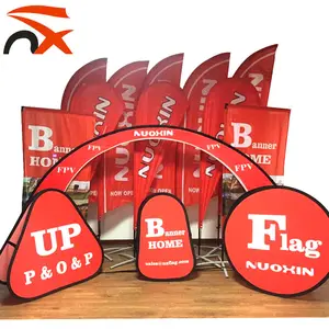 Nuoxin kit de bandeira de penas para praia, malha portátil para arte de voo, poliéster impresso