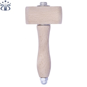 19cm Cowhide Hammer <strong>Wooden</strong> <strong>Mallet</strong> Leathercraft <strong>Carving</strong> Hammer Leather Engraving Printing Hammer Craft Tools Freeship