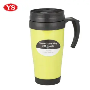 BPA Free 14 Ounce Double Walled Plastic Travel Tumbler Mug with Handle