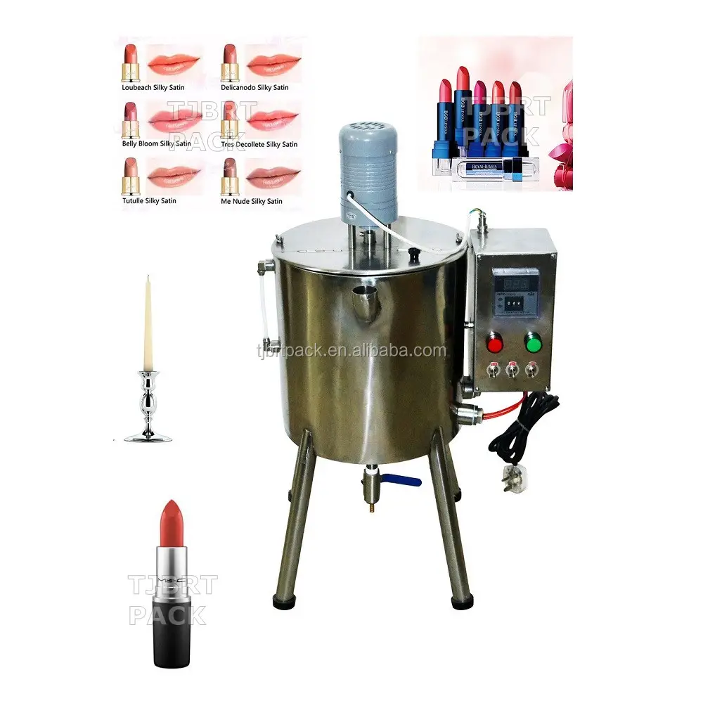 Machine de remplissage semi-automatique à agitation chauffante pour bougie crème 15L petite machine de remplissage de rouge à lèvres