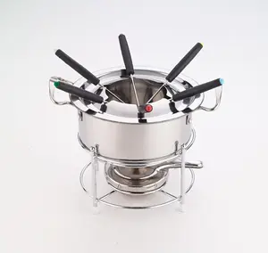 Stainless steel Fondue Pot Cheese And Chocolate Fondue Set cheese fondue