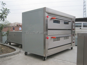 Équipement de boulangerie de cuisine / Four à <span class=keywords><strong>pizza</strong></span> au gaz à 2 étages et 4 plateaux avec <span class=keywords><strong>pierre</strong></span> céramique - Product Image 6