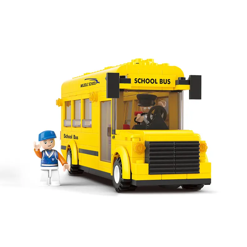 Sluban Città colorata Serie di Autobus Giallo Minibus Set Mattoni 100% Compatibile Tutte Le Marche Giocattolo Educativo Blocchi di Costruzione In Plastica