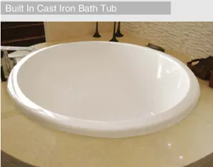 Round corner drop/built in 1.5*1.5 cast iron bathtub