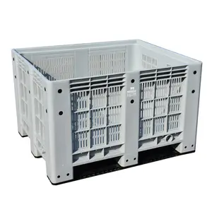 606L Ventilated agriculture use heavy duty plastic pallet box for sale