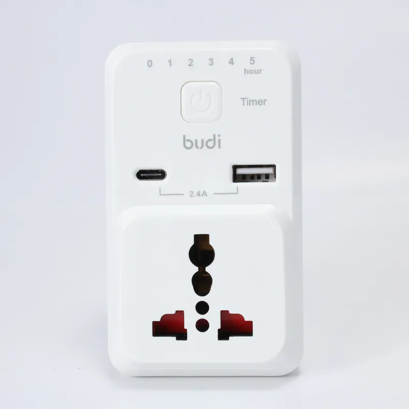 Budi timer UK Plug 5v2. 4a12w 1 Port USB Power Adapter Muur Home Reizen Oplader voor mobiele telefoons van budi hebben voorraad oem odm