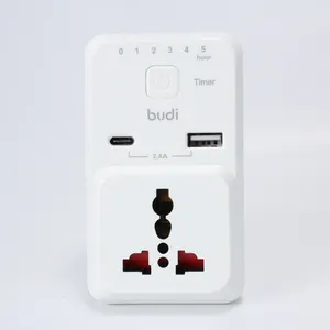 Budi 定时器英国插头 5v2。来自 budi 的 1 端口 USB 电源适配器墙上家庭旅行充电器适用于手机有库存 oem odm