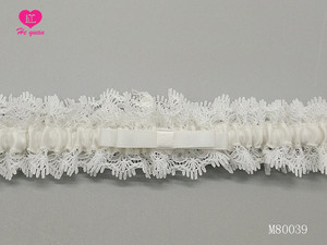 M80039 Dentelle <span class=keywords><strong>ivoire</strong></span> Organza nœud et perle strass, <span class=keywords><strong>jarretière</strong></span> de <span class=keywords><strong>mariage</strong></span>, mariée, <span class=keywords><strong>mariage</strong></span> - Product Image 4