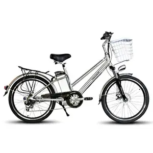 Bicicleta de ciudad eléctrica Unisex, 24 pulgadas, 48V, 250W