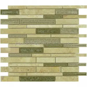 sage green Ice crackle ceramic mix marble mosaic wall tile