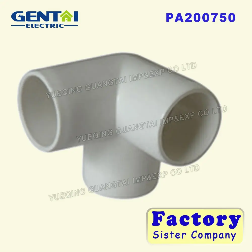 PVC 3Way 팔꿈치 플라스틱 피팅 PVC 팔꿈치 물 공급
