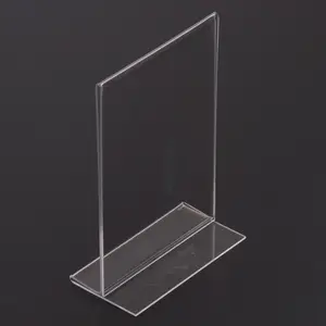 A4 Acrylic Sign Holder T Shape Paper Holder Tabletop Free Standing A4 Acrylic Display Stand