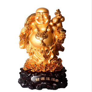 Statue de <span class=keywords><strong>bouddha</strong></span> chinois fengshui, grande statue de <span class=keywords><strong>bouddha</strong></span>, couleur or 24k, porte-bonheur - Product Image 5