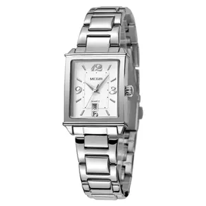 square watch case metal watch strap ladies casual watch