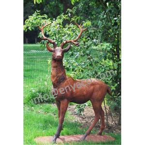 ヴィンテージ風の人気等身大鋳鉄鹿彫刻、大型動物鹿庭像、芝生屋外装飾用金属工芸品 - Product Image 4