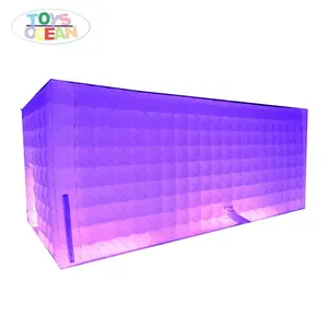 RGB light inflatable cube tent free shipment for party rental show fair using