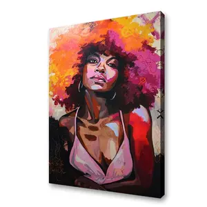 Abstract Wall Art Colourful African Women Portrait Canvas Print Painting