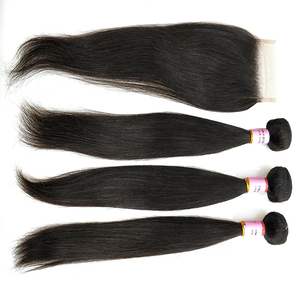 <span class=keywords><strong>3</strong></span> חבילות עם סגירה 1 הרבה, cuticles מיושר הסיטונאי ישר 10a מינק בתולה שיער ברזילאי עם C - Product Image 1