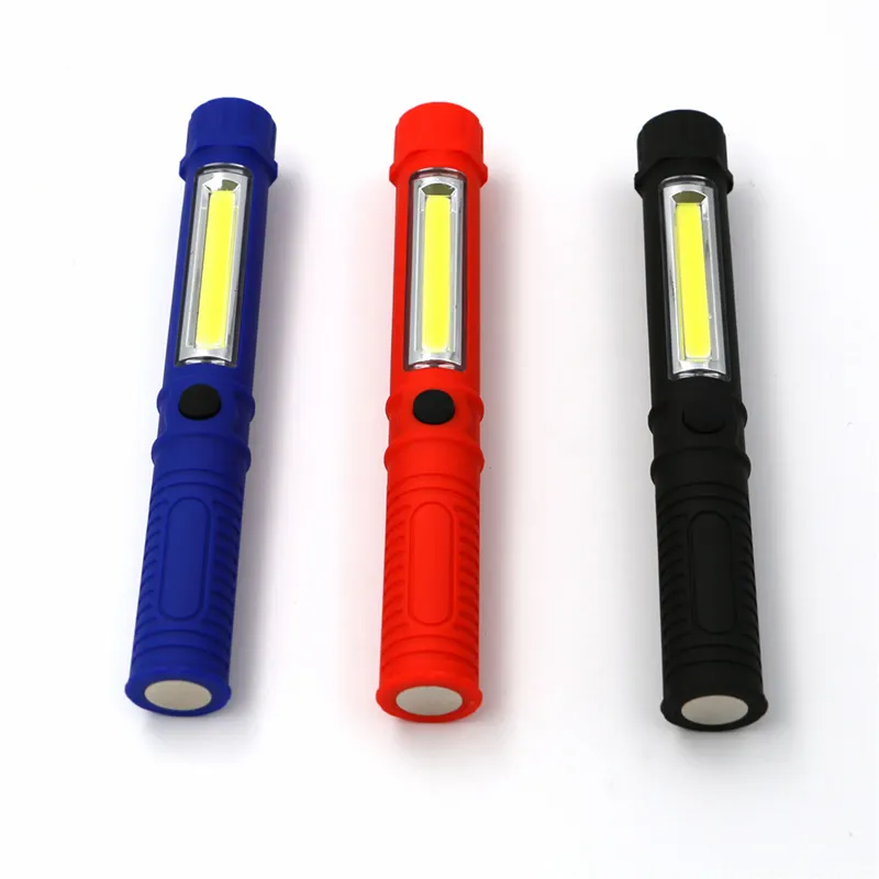 Groothandel Outdoor Bodem Magneet Bike Zaklamp Pen Lamp Multifunctionele Cob Led Licht Draagbare Plastic Fiets Licht Magneet