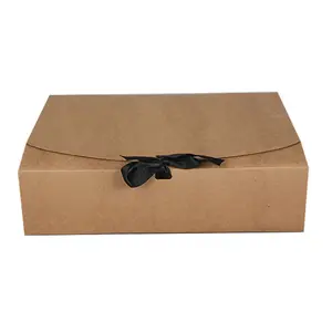 कागज मुद्रण प्यारा गुना गत्ता उपहार/Colthes/जूते बॉक्स पैकेजिंग के साथ ढक्कन और रेशम रिबन