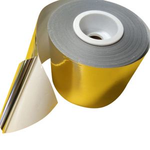 Rotoli di <span class=keywords><strong>Carta</strong></span> Metallizzata Oro Monofacciale su Poliestere con Adesivo Acrilico Attivabile ad Acqua <span class=keywords><strong>per</strong></span> Uso Mascherante - Product Image 3