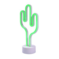 Cactus Verde A Forma di Lampada Mini 3d Da Tavolo Scrivania Luci di Notte Dei Capretti Del Bambino Flessibile Luce Al Neon del Led con Base per la Festa decorazione