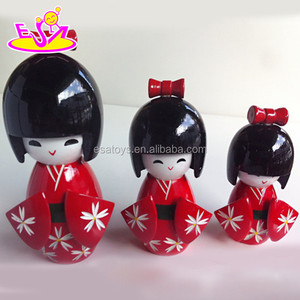 Venta al por mayor de madera de color kimono muñeca mejor vendedor kimonos japoneses kokeshi muñeca Real muñeca geisha japonesa <span class=keywords><strong>muñecas</strong></span> W06D070C - Product Image 3