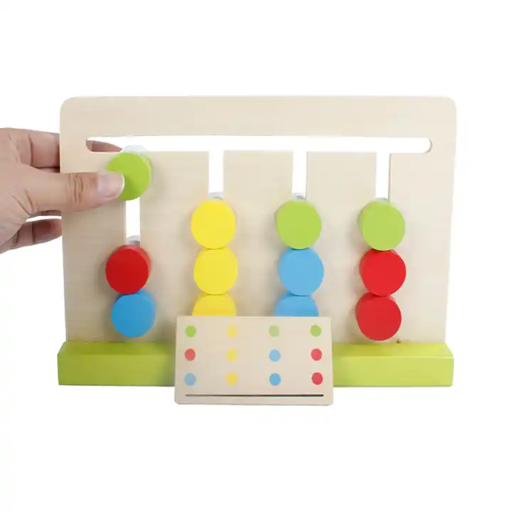 montessori wooden toy four color and