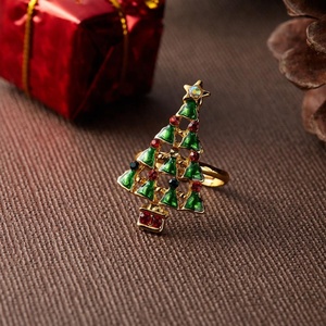 Bagues <span class=keywords><strong>de</strong></span> Noël pour femmes, bijoux <span class=keywords><strong>de</strong></span> doigt mignons et tendance, or, arbre, <span class=keywords><strong>flocon</strong></span> <span class=keywords><strong>de</strong></span> <span class=keywords><strong>neige</strong></span>, Père Noël - Product Image 4