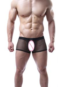 Modelli <span class=keywords><strong>Super</strong></span> <span class=keywords><strong>Sexy</strong></span> personalizzati che rendono gli occhi trasparenti uomo Boxer slip biancheria intima - Product Image 5