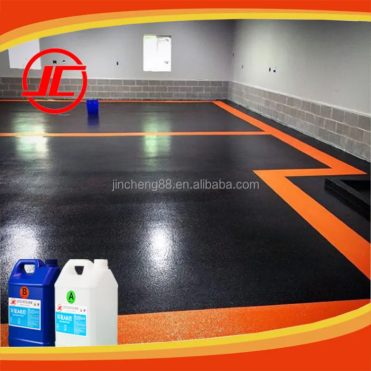 Epoxy Vloercoating Verharder Garage Vloerverf Zwart En Oranje Patroon