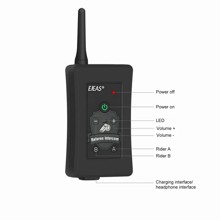 1500M Contact Bluetooth Intercom Scheidsrechter Communicatie Systeem Walkie Talkie