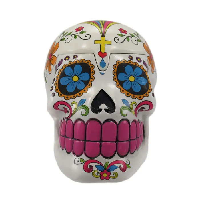 Fantasy Geschenken Witte Schedel Mexicaanse Dag Van De Dode Trinket Doos