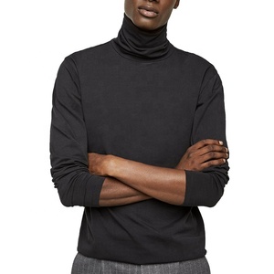 メンズ用黒長袖Tシャツ 綿100% サイズS M L XL XXL <span class=keywords><strong>XXXL</strong></span> タートルネックTシャツ - Product Image 3