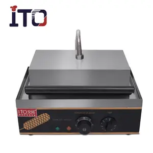 CI-008 Tischplatte Edelstahl elektrische Hot Dog knusprige Waffel maschine mit 6 Löchern