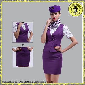 Diseño <span class=keywords><strong>de</strong></span> uniforme <span class=keywords><strong>de</strong></span> azafata <span class=keywords><strong>de</strong></span> aerolínea americana personalizado, uniformes <span class=keywords><strong>de</strong></span> azafata para niñas - Product Image 4