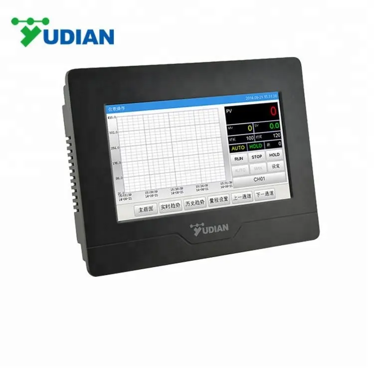 YUDIAN AI-3756 Pengontrol Suhu Layar Sentuh 7 Inci, Pencatat Data