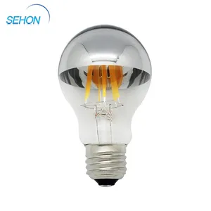 led filament bulb 2700K mirror silver light 8w shadowless led bulb E27