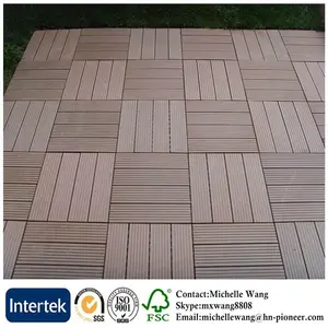 Composiet Terrasplanken Tegels, Wpc Grijpende Decking Tegels Weerbestendig Hout Plastic Engineered Flooring