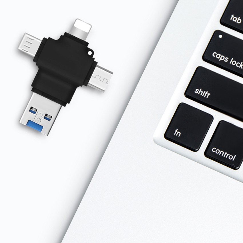 OTG высокое качество 4-в-1 Usb флэш-накопитель увеличить объем Usb флеш-накопитель для компьютера, для Ipad, для Android для Iphone USB 2,0 металла