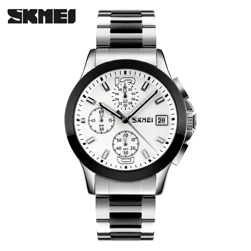 Top luxury Brand Skmei 9126 new designer men's steel quartz analog watches fashion designer men watch