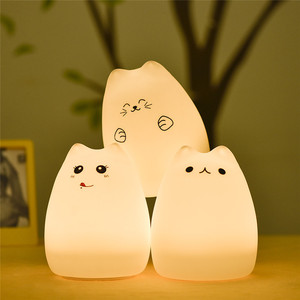 Discount LED <strong>Night</strong> Lamp 7 Colors Colorful USB Rechargeable <strong>Cat</strong> Kids Silicone Led <strong>Night</strong> <strong>Light</strong> - Product Image 2