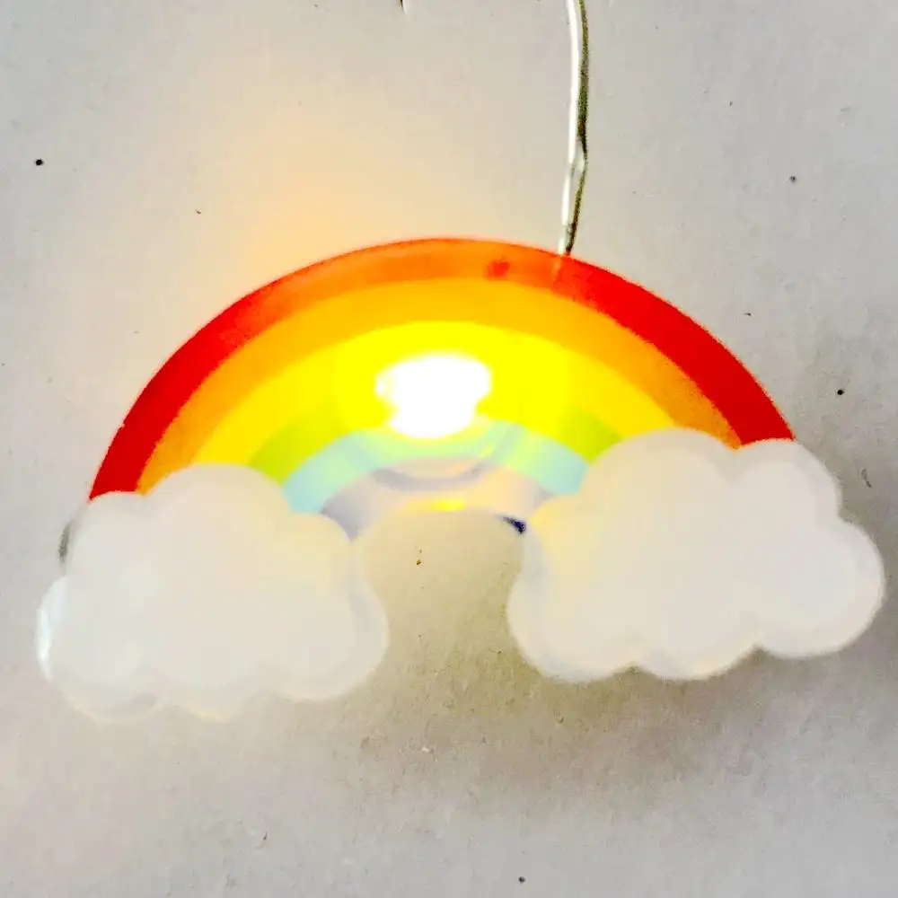 Battery Led Light LED Rainbow String Lights Battery Rainbow Copper Wire Night Light Micro Mini Led Fairy Lights For Birthday Party Kids Room House