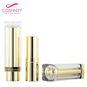 Recipiente de batom CP01-3052 de luxo personalizado OEM novo recipiente exclusivo cosmético ouro vazio embalagem de tubo de batom protetor labial