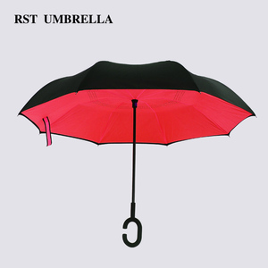 RST 2018 nouveau design de haute qualité double couche <span class=keywords><strong>solide</strong></span> couleur c poignée <span class=keywords><strong>inversé</strong></span> <span class=keywords><strong>parapluie</strong></span> automatique <span class=keywords><strong>parapluie</strong></span> <span class=keywords><strong>inversé</strong></span> - Product Image 1