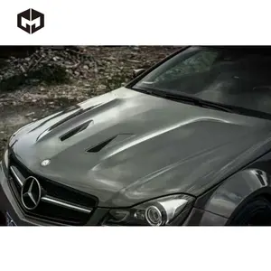 Portion karbon ön arka tampon yan etekler çamurluk Canard Hood siyah serisi geniş gövde kiti Mercedes W204 C63 AMG coupe Sedan
