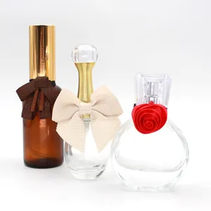 Nœud papillon pour le cou de bouteille de parfum, personnalisé, ruban décoratif avec boucle élastique, vente en gros, 10 pièces